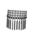 thumbnail image 3 of Women Dark Silver Metal Chain Boot Bracelet Shoe Web Fringe Charm Tassel, 3 of 11