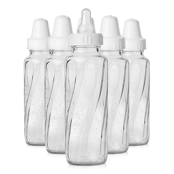 Evenflo Feeding Classic Glass Twist Bottles, 6 Pack of 8 Ounce Each, Clear