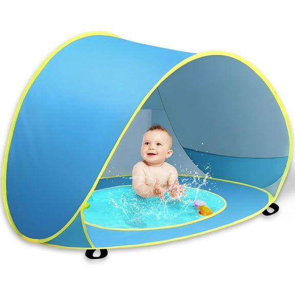 Baby Beach Tent, Baby Pool Tent, Pop Up Beach Tent Sun Shade for Beach, Portable Baby Travel Tent with Mini Pool, Indoor Outdoor Baby Play Tent, Protection Sun Shelters