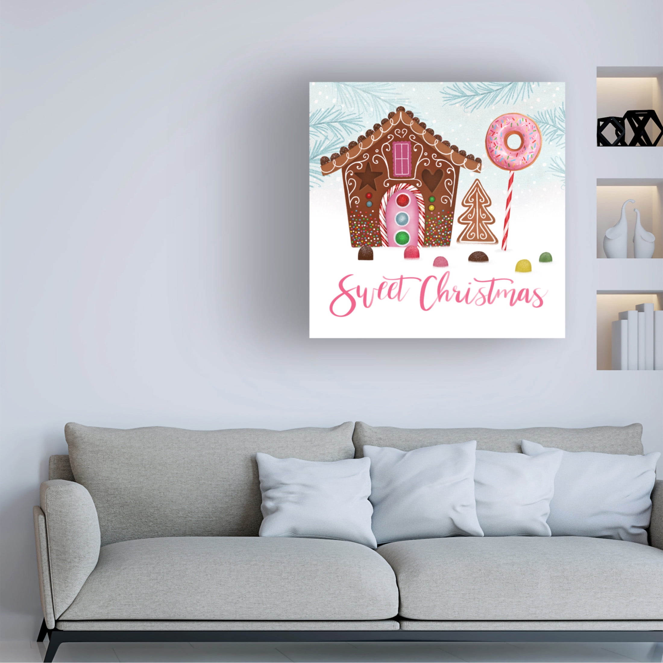 Canvas Wall Art - Victoria Borges 'Sweet Holidays I' Wall Art for Living Room, Bedroom, or Office Décor by Trademark Fine Art - 18 x 18 Inches