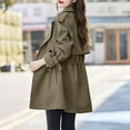 thumbnail image 4 of Antinious Mid Length Plus Size Trench Coat Women Lightweight Casual Overcoat with Belted Waist,Warm Trench Coat,Jackets for Women Trendy,Coffee,M, 4 of 4