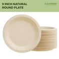 thumbnail image 6 of Sugarfiber Disposable 9 inch Compostable Round bagasse Paper Plates 50 Count, 6 of 7