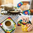 thumbnail image 4 of Colorful Tie Dye Mandala Pattern Kitchen Oven Mitt and Pot Holder Sets 4 Pcs for Baking, Cooking and Grilling, Heat Resistant Up To 392 °F, 4 of 7