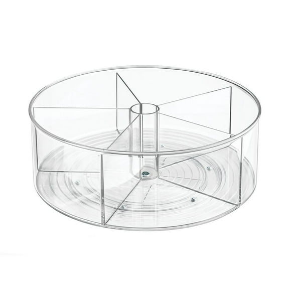 iDesign, 11.5" Round Lazy Susan Clear Plastic Divided Turntable