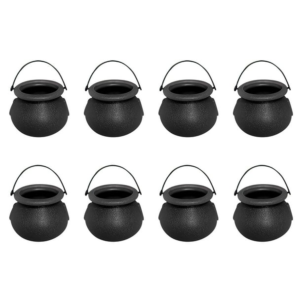 Uuiauoio 8 PCS Mini Plastic Cauldron, Mini Witch Cauldron, Multi-purposed Novelty Candy Holder Pot for Wizard Party, Halloween, Party Favors ,Festival Decoration Props