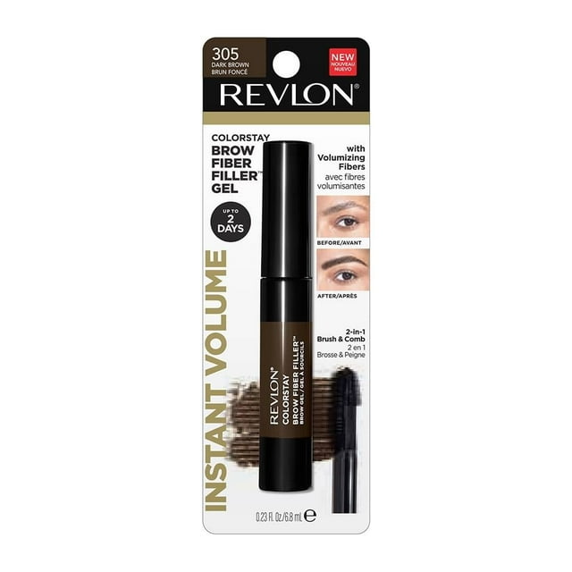 Tinta para cejas Revlon gel colorstay brow fiber filler dark brown 6.8 ml
