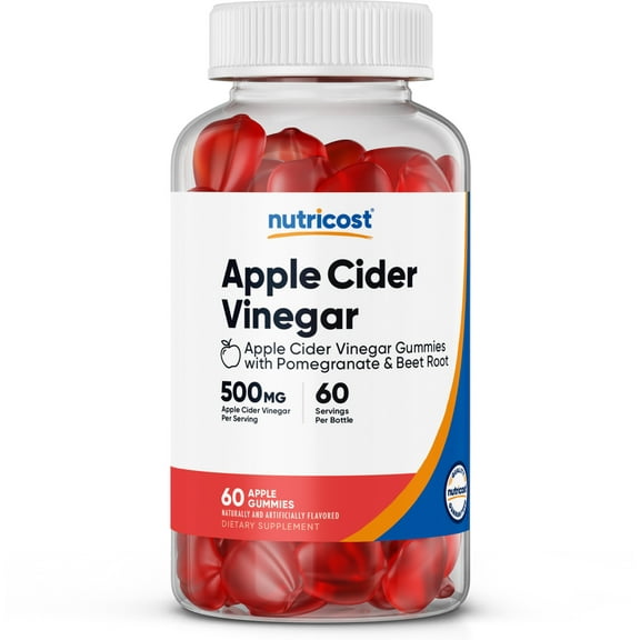 Nutricost Apple Cider Vinegar 500mg, 60 Gummies, Apple Flavored