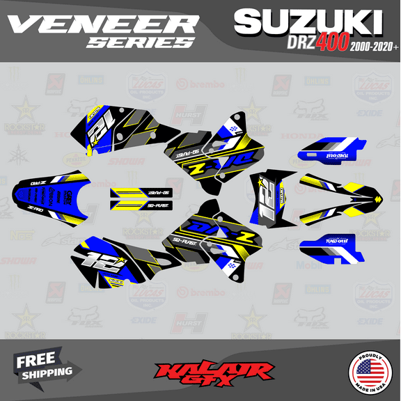 Kalair GFX Graphics Kit for Suzuki DRZ400SM (2001-2023) Veneer Series