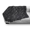thumbnail image 2 of Floral Soft Flannel Fleece Throw Blanket, Thin Outline Sketch of Lotus Flower Hand Drawn Flora Illustration, Cozy Plush for Indoor and Outdoor Use, 60" x 80", Charcoal Grey Coconut, by Ambesonne, 2 of 5