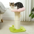 thumbnail image 2 of Pefilos 23" Flower Cat Scratching Post for Indoor Cats, Small Cat Tree Tower with Perches and Spring Ball for Adult Cats, Pink, 2 of 7