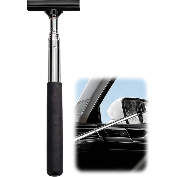 g Mirror Wiper Car Side Mirror Squeegee Retractable Rearview Mirror Cleaner Auto Squeegee Car Accessories Cleaning Tool for All Vehicles Mirror Windshield in Rainy Foggy Weather (22-100cm Black)