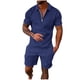 thumbnail image 1 of Trajes para Hombres Traje de Ajuste Clásico, Pantalones Cortos de Manga Corta Casual Solapa Color Sólido para Uso Al Aire Libre Y Diario, 1 of 6