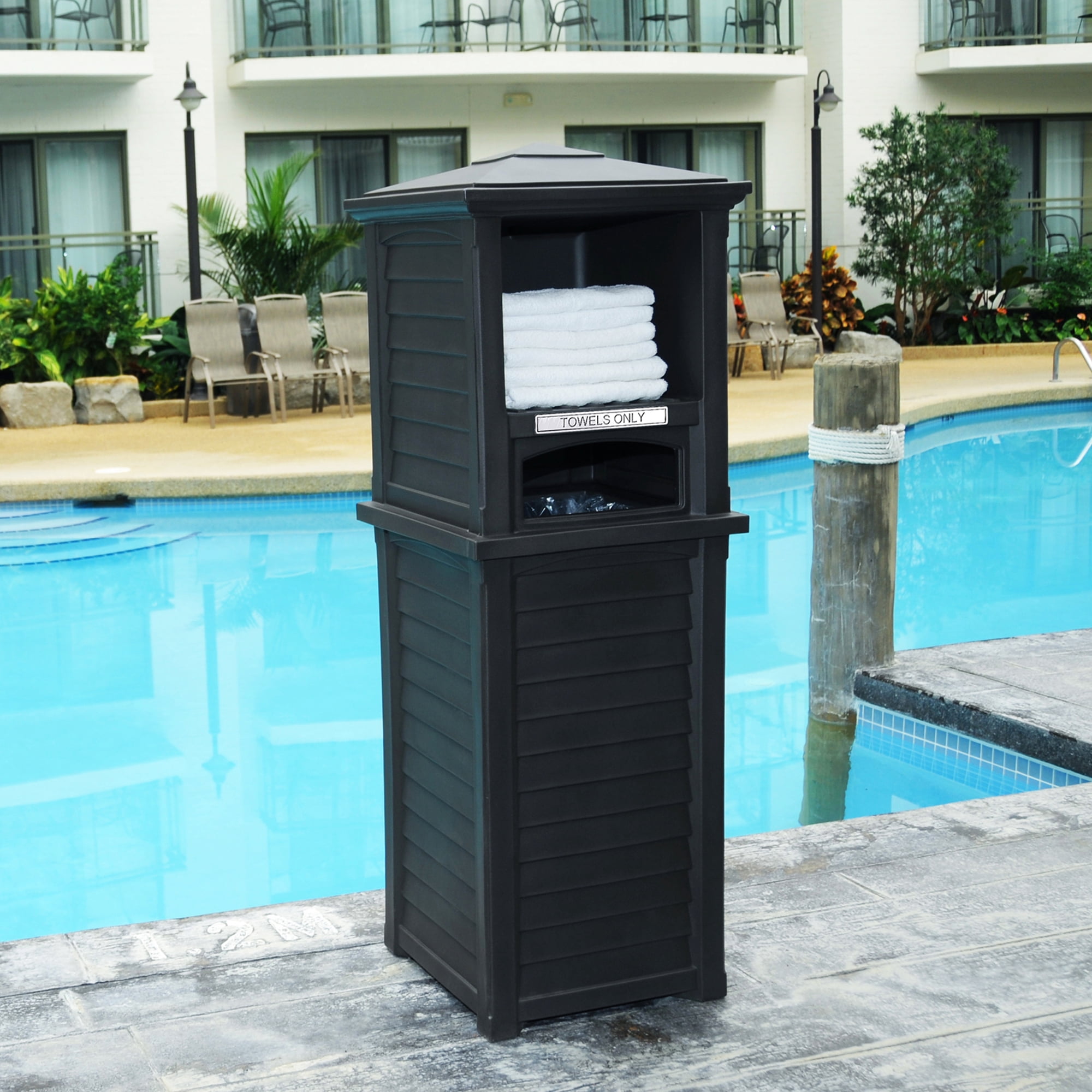 Mayne Lakeland Plastic Pool and Spa Towel Bar Valet, Black, 2 Piece