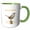 Green/White, variant on 3drose, South Carolina Territory Bird the Thryothorus Wren, 11oz Two-tone Black Mug
