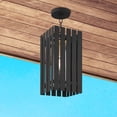 thumbnail image 6 of 20757-04 Livex Lighting Greenwich - 1 Light Outdoor Pendant Lantern in Industrial Style - 8 Inches wide by 18 Inches high-Black/Satin Brass Finish, 6 of 10