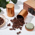 thumbnail image 4 of Lata de té con tapa hermética dorada, 6 unidades, pequeña lata sellada de hojalata, minicaja de almacenamiento de metal portátil y reutilizable, organizador de tarros redondos para cocina, té suelto,, 4 of 7