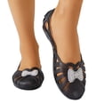 thumbnail image 4 of HOWPAY Sandals for Women Hollow out on Closed Toe Non- Ballet Flats Casual Comfortable Summer Vacation Beach Clear Jelly Shoes Black 40, 4 of 9