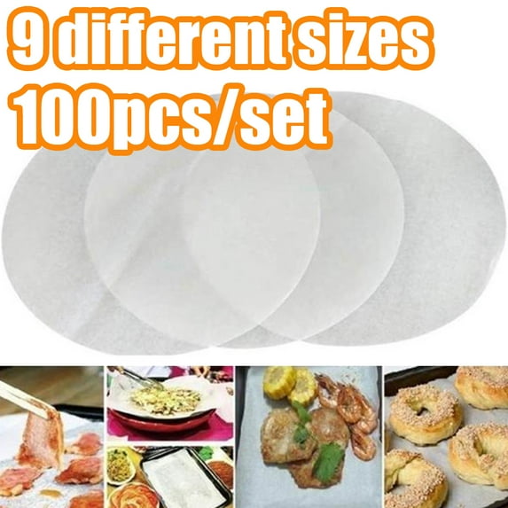 Cheers.US 100Pcs Baking Parchment Rounds, Non Stick Round Parchment Paper/Cake Parchment Circles for Cake Pan, Tortilla Press and so on(5.91"-12.6’’ Available)