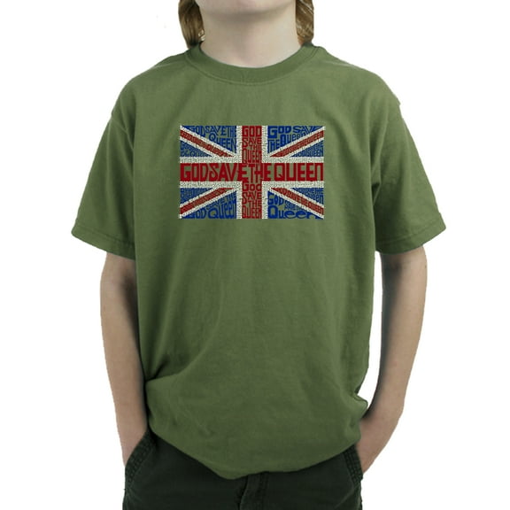 LA Pop Art Boy's Word Art T-shirt - God Save The Queen