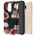 thumbnail image 2 of Samsung Galaxy J7 V 2nd Gen/J7 Refine/J7 Top/J7 Star/J7 Aura/7 Crown/J7 2018 / J7 Eon / J7 Aero Case, Rosebono Fashion Hybrid Graphic Colorful Armor Case for SM-J737 (Black Marble Flower), 2 of 5