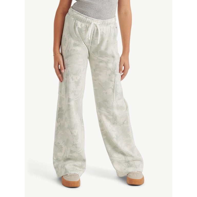 Justice Girls Fleece Cargo Wide Leg Sweatpants, Sizes XS-XLP photo 1