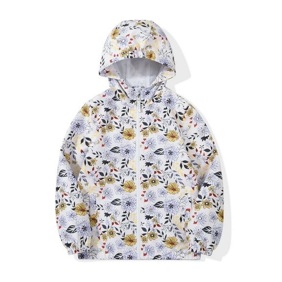 MADHERO Boys Girls Lightweight Rain Jackets Long Sleeve Windbreaker for Kids