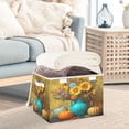 thumbnail image 5 of Large Collapsible Storage Box Flip Lid Fabric Decorative Organizer Container Basket with Handles 16.5×12.6×11.8in Exquisite Vase and Fresh Flowers, 5 of 7