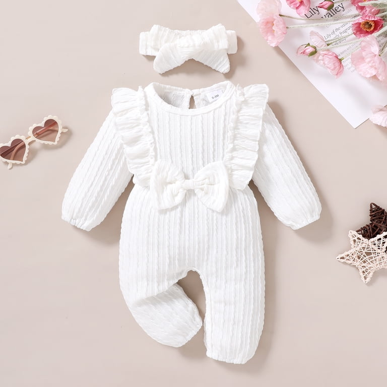 Younger Tree Baby Girl Ruffle Romper with Headband photo 2