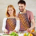 thumbnail image 5 of Orange and Purple Of Leopard Print Apron-Garden Aprons for Women with Pockets-Cotton Linen Waterproof Kitchen Cooking Gardening Aprons Adjustable for Kitchen,Cooking,BBQ and Salon 33x27 Inch, 5 of 7