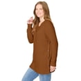 thumbnail image 4 of Woman Within Plus Size Side Button V-Neck Waffle Knit Sweater, 4 of 5