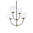 thumbnail image 3 of Lennon 31.5 Inch Pendant In Black And Brass With Clear Shade, 3 of 3