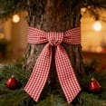 thumbnail image 2 of Red White Checkered Plaid Wreath Sash - Front Door Decorations Bow Ribbon for Christmas Valentines Day July 4th Patriotic Holiday Wedding Farmhouse Home Decor Accessories, 2 of 6