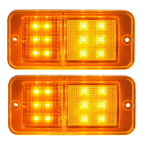 Front Amber 12 LED Standard Side Marker Light Set For 1968-1972 Chevy/GMC Trucks