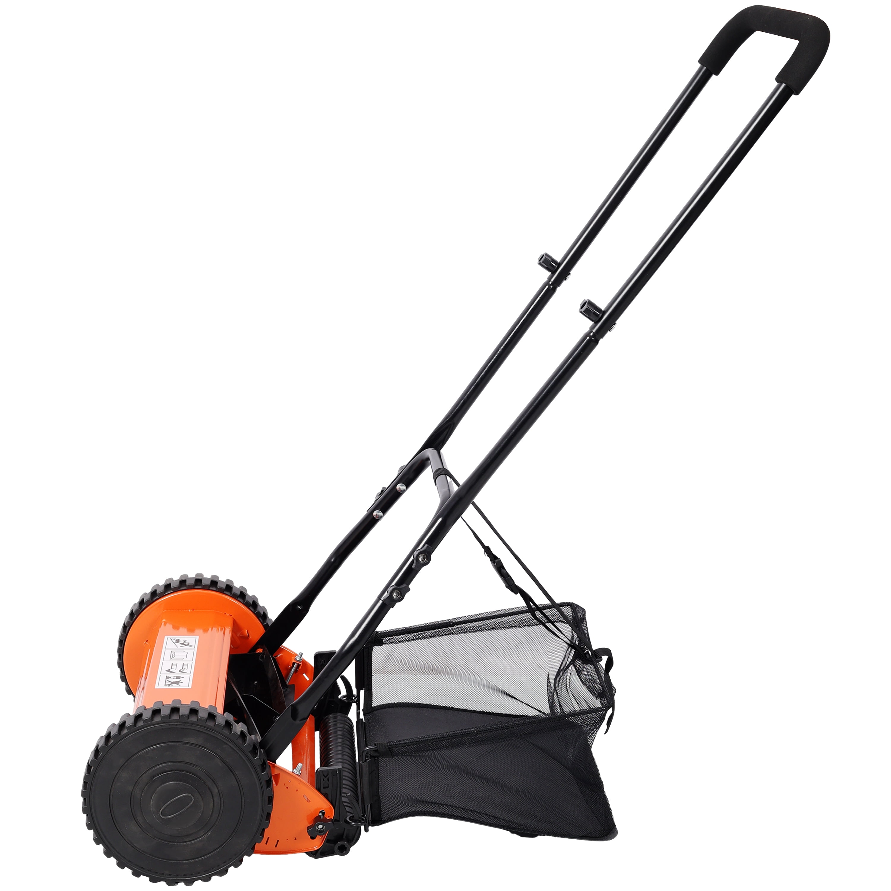 LiviNest 14-Inch Manual Lawn Mower: 5-Blade Reel Mower with Grass Catcher - 0.6”-1.8” Adjustable Height for Quiet & Clean Cut - Ideal for Small/Medium Lawns & Eco-Conscious Homeowners