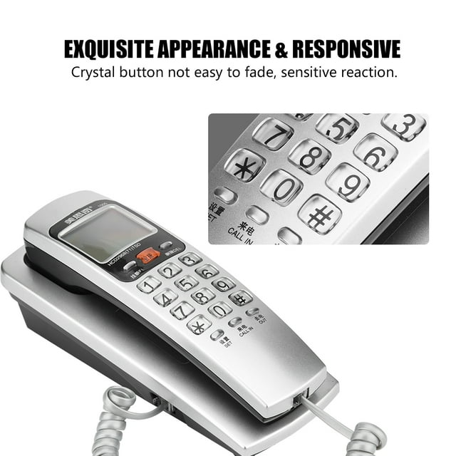 Ejoyous Téléphone Filaire avec Identification de l'Appelant FSK/DTMF, Téléphone de Bureau Fixe, Téléphone Mural, Téléphone d'Extension pour la Maison