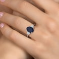 thumbnail image 4 of Gem Stone King 3.50 Ct Oval Blue Sapphire Sky Blue Aquamarine 925 Sterling Silver Ring (Size 7), 4 of 6