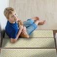 thumbnail image 3 of Sisal Design 9" X 28" Stair Treads - 70 % Cotton Anti-Slip Carpet Strips for Indoor Stairs-Easy to Install Stair Treads with Double Adhesive Tape-Safe, Extra-Grip, 4-Pack-Banana Cream Yellow, 3 of 9