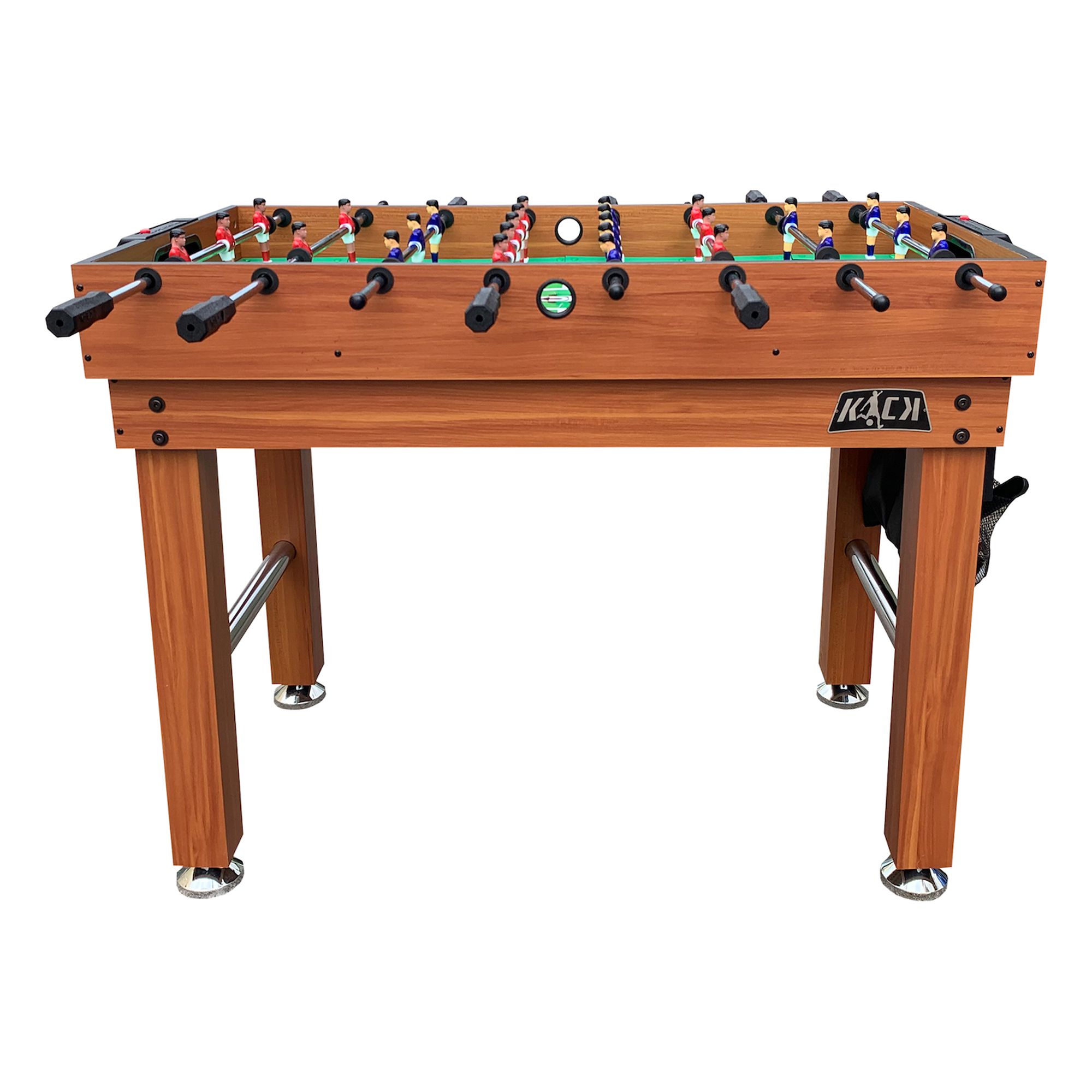 KICK Defender 48″ 10-in-1 Multi-Game Table (Brown) - Combo Game Table Set - Foosball, Billiards, Glide Hockey, Ice Hockey, Table Tennis, Chess, Backgammon, Draughts, Bowling, Shuffleboard for Family
