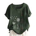 thumbnail image 2 of Azrian Plus Size Tops for Womens,Pullover Shirt Autumn Winter Women's Summer Casual Round Neck Short Sleeve Printed Loose Shirt Cheap on, 2 of 6