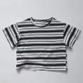 thumbnail image 2 of MEZZALL Boys Striped Tops Vintage Short Sleeve Tee Casual Comfortable Kids Shirt For Spring Summer School Outfit Stylish Toddler Wear, 2 of 4