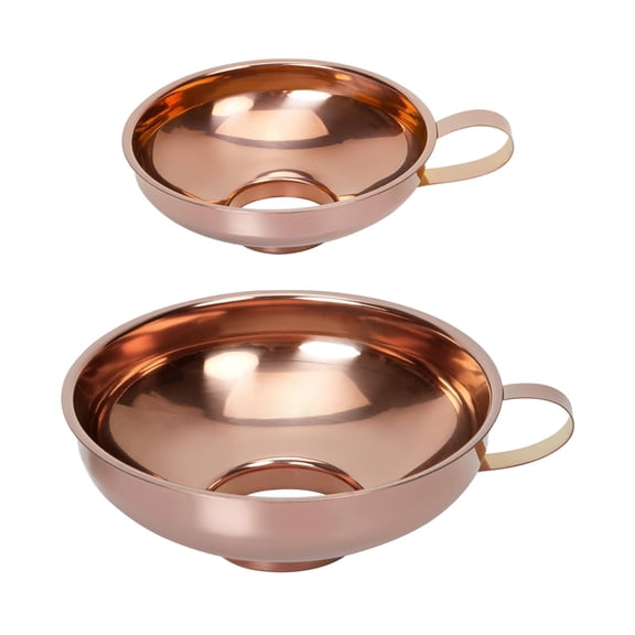 Canning Funnel, Stainless Steel Funnels for Kitchen Use, Wide-Mouth Funnel for Canning & Mason Jars, 2-Pack(Small and Large), Rose Gold