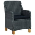 thumbnail image 3 of vidaXL 7 Piece Outdoor Dining Set with Cushions Poly Rattan Dark Grey, 3 of 12