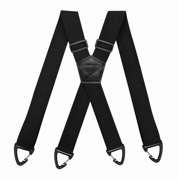 DUHKP Heavy Duty Suspenders for Men Work Biker Outdoor 3.8cm Wide X-Back with 4 Snap Hook Adjustable Elastic Trouser Braces Strap Belt
