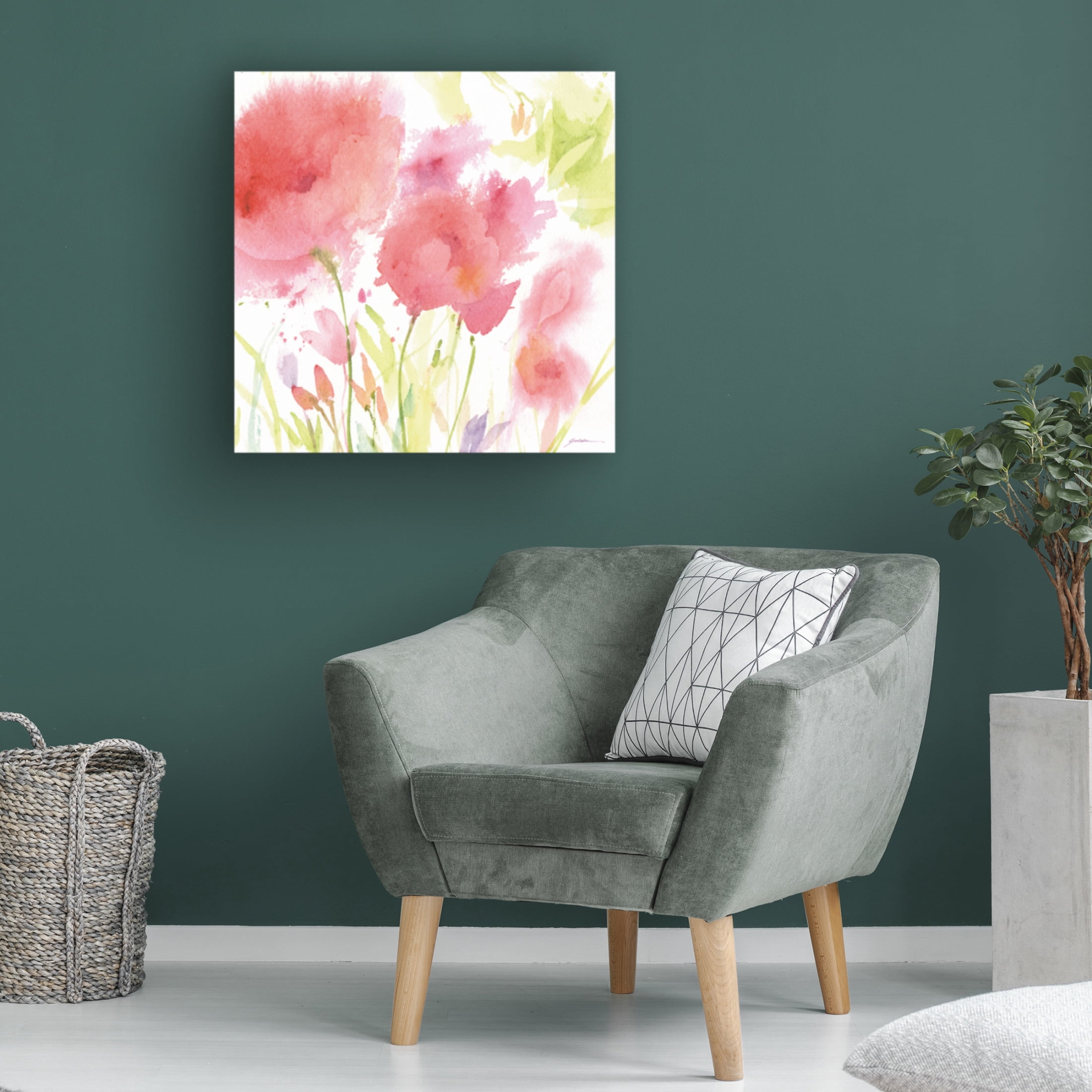 Canvas Wall Art - Sheila Golden 'Barbs Garden' Wall Art for Living Room, Bedroom, or Office Décor by Trademark Fine Art - 14 x 14 Inches
