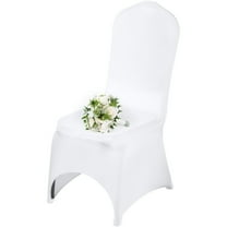 KFFKFF 50 Pcs White Chair Covers Polyester Spandex Chair Cover Stretch Slipcovers for Wedding Party Dining Banquet Chair Decoration Covers