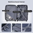thumbnail image 3 of Tcbosik Luggage Sets, 2 Piece Set Hardside Suitcases with Spinner Wheels, 20/28 Travel Luggage Lightweight, Black, 3 of 6