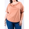 thumbnail image 4 of Blusa escote drapeado Roman Fashion /Tallas Extras, 228 (Cafe) cafe 38, 4 of 5
