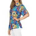 thumbnail image 3 of HAPPY BAY Women's Casual Beach Short Sleeve Blouse Shirt Collared Blouses Button Up Dress Tee Shirts Hawaiian Tops for Women XL Dolphin Turtle, Blue, 3 of 3
