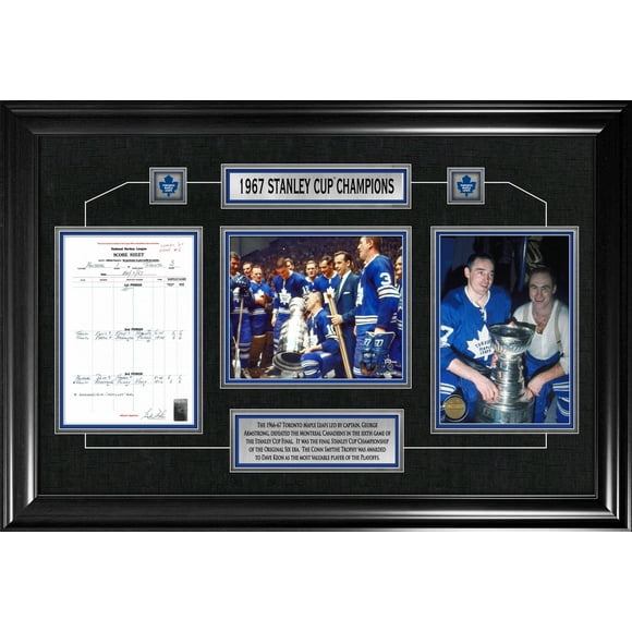 Maple Leafs de Toronto Collage Encadré du Champion de la Coupe Stanley 1967 avec Feuille de Pointage