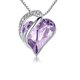 thumbnail image 1 of Niñas Corazón Colgante Collar Esposa Hija Cristal Aleación Gargantilla Aniversario Boda Mujer Pareja Joyería Regalo personalizado Púrpura claro Inevent AP008258-02, 1 of 6